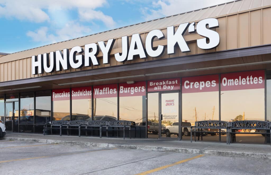 Hungry Jack's breakfast restaurant exterior in Crosby, TX — serving Crosby, Sheldon, Huffman, Northshore, Atascocita, Summerwood & East Harris County